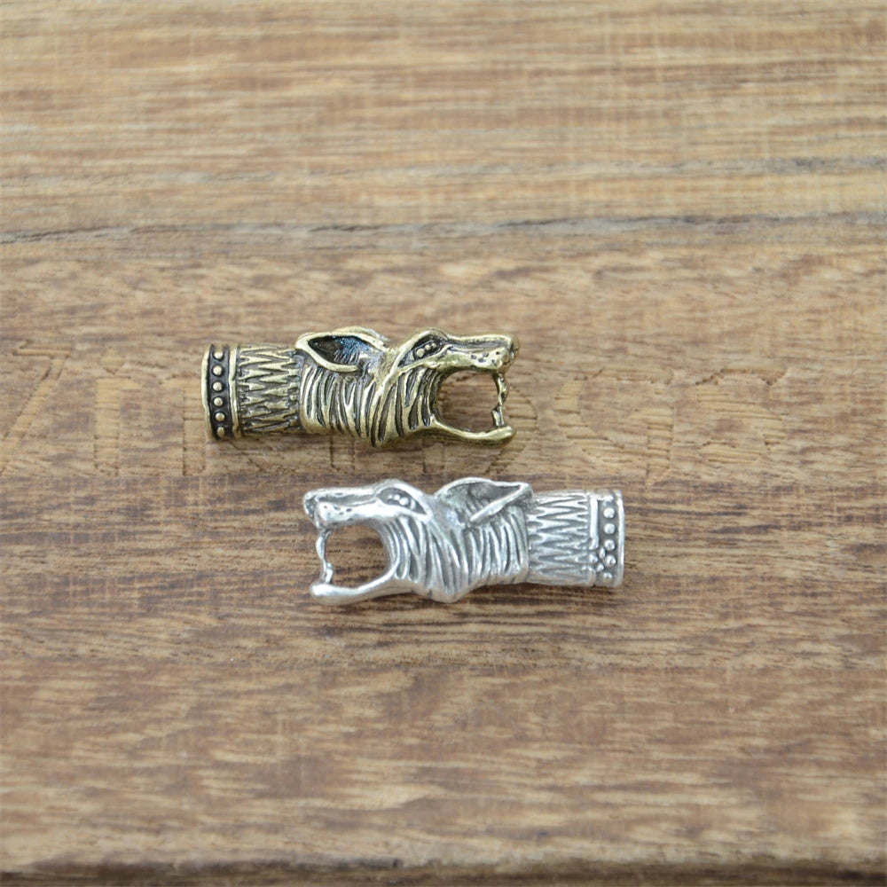 Viking Wolf Heads Beads Charms For Necklaces Bracelets Jewelry Making Diy Crafts Accessories