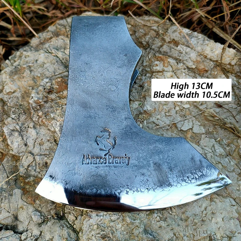 Viking Axe Head Only Forging Outdoor Survival Axe Head Steel Cut Wood Household Ax Heads Camping  Cutting Firewood Hand Tools