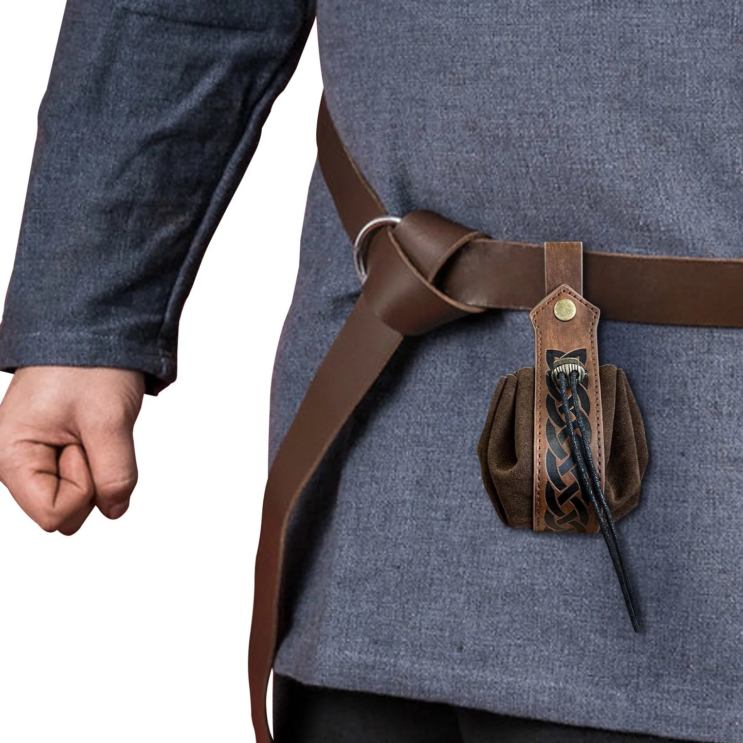 Viking-style Medieval Pouch That Can Be Hung On a Belt, Men's Coin Purse, High-quality Retro Waist Bag, Cool and Handsome-LJX