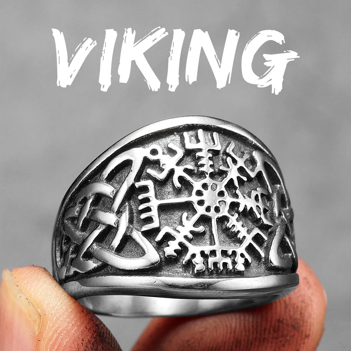 Viking Compass Celtic Knot Men Rings Stainless Steel Women Jewelry Vintage Punk Cool Stuff Fashion Accessories Gift Wholesale
