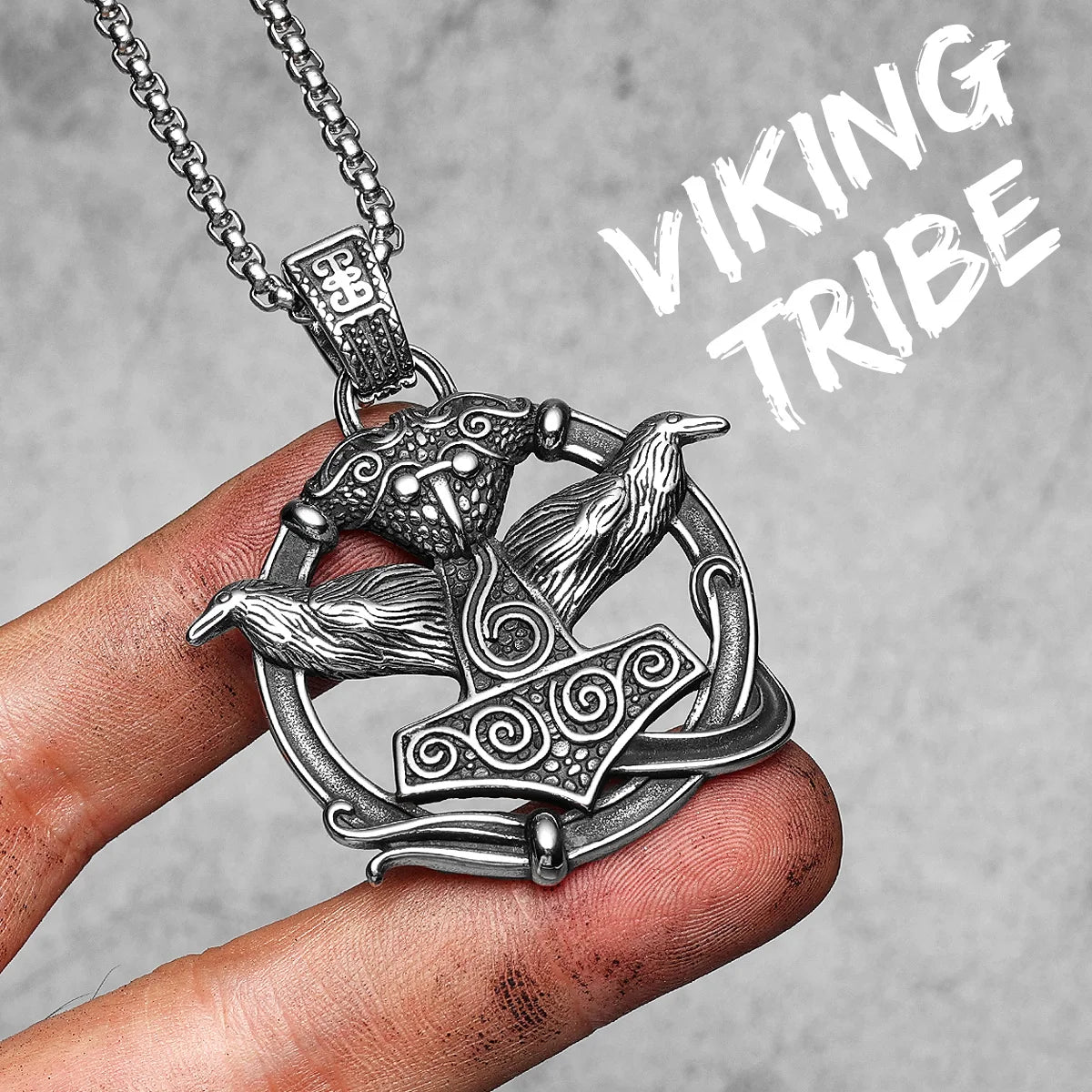 Viking Variety Weapons Men Pendant Necklace Stainless Steel Nordic Myth Chain Retro Rock Punk Rap for Friend Male Jewelry Gift
