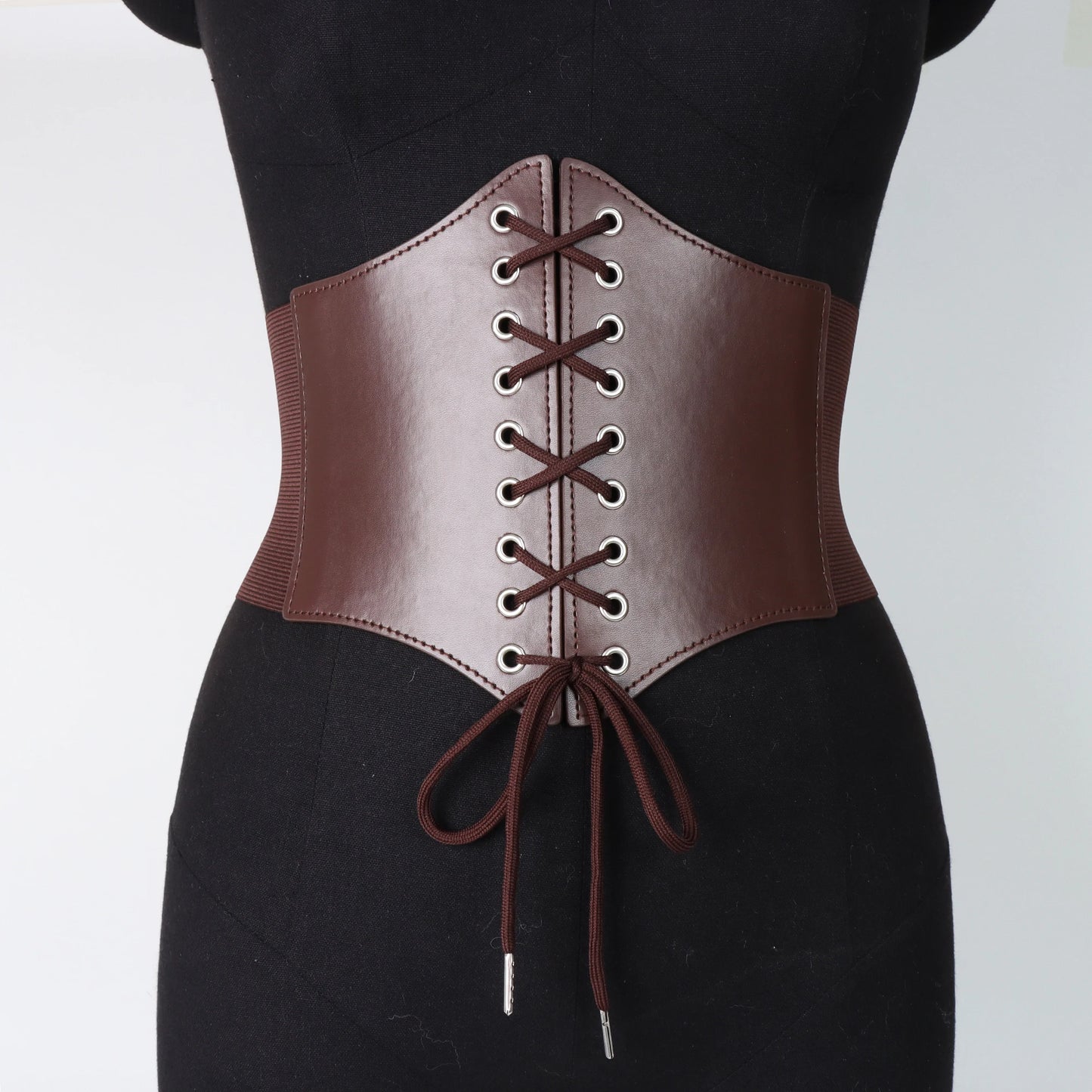 Medieval Waist Belt Brown Elastic Bind Belt Trendy Decoration Women Retro Viking Renaissance Dress Accessory For Cosplay Prop