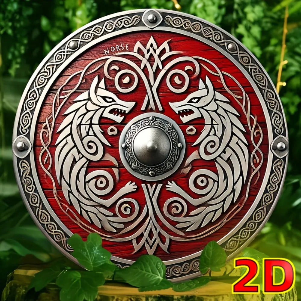 1PC Viking Shield Metal Sign - Medieval Waterproof Iron Wall Art, Rustic Hanging for Home Cafe Bedroom Decor