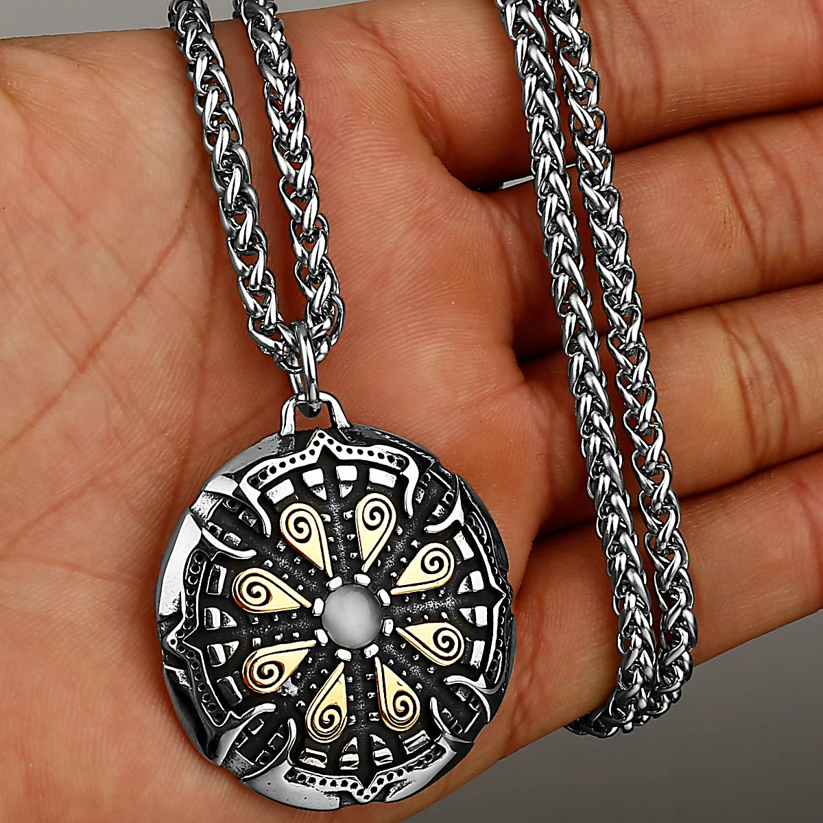 Gold Nordic compass arrow head