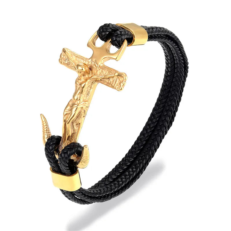 Stainless steel bracelet lion head Tor hammer