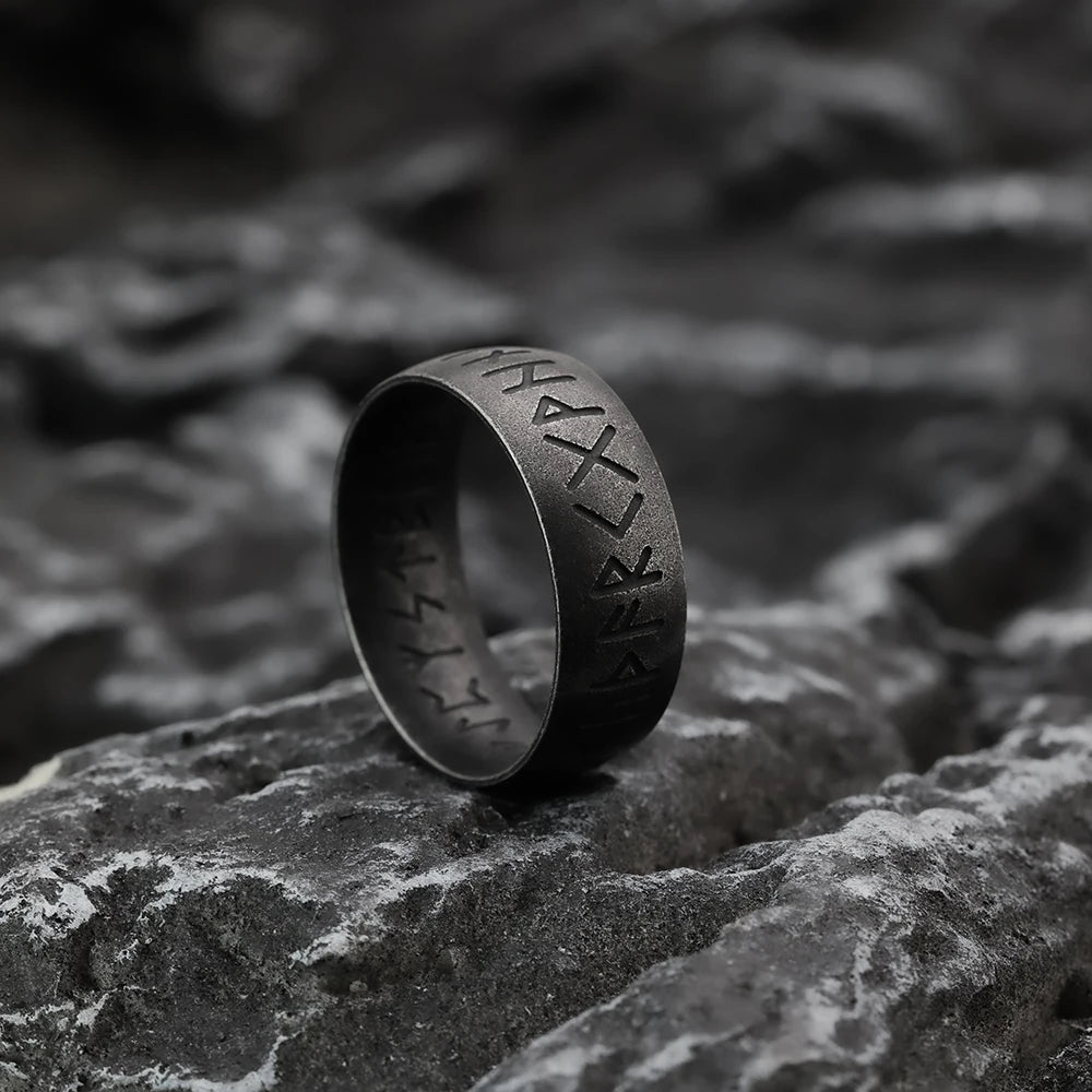 Nordic Viking Personalized Vintage Rune Fashion Simple Men's Ring Stainless Steel Jewelry