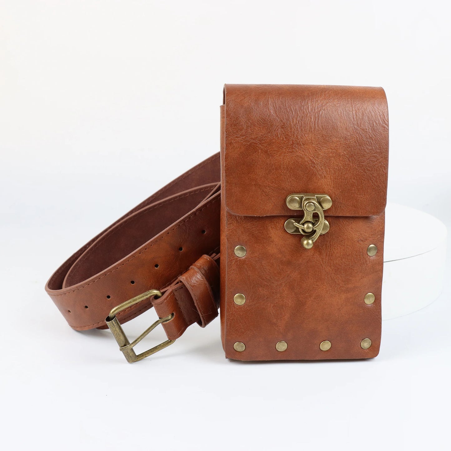 Medieval Role Playing Retro Belt Renaissance Copper Coin Waist Bag Viking Knight Skirt Clip Keychain Halloween Role Playing Prop