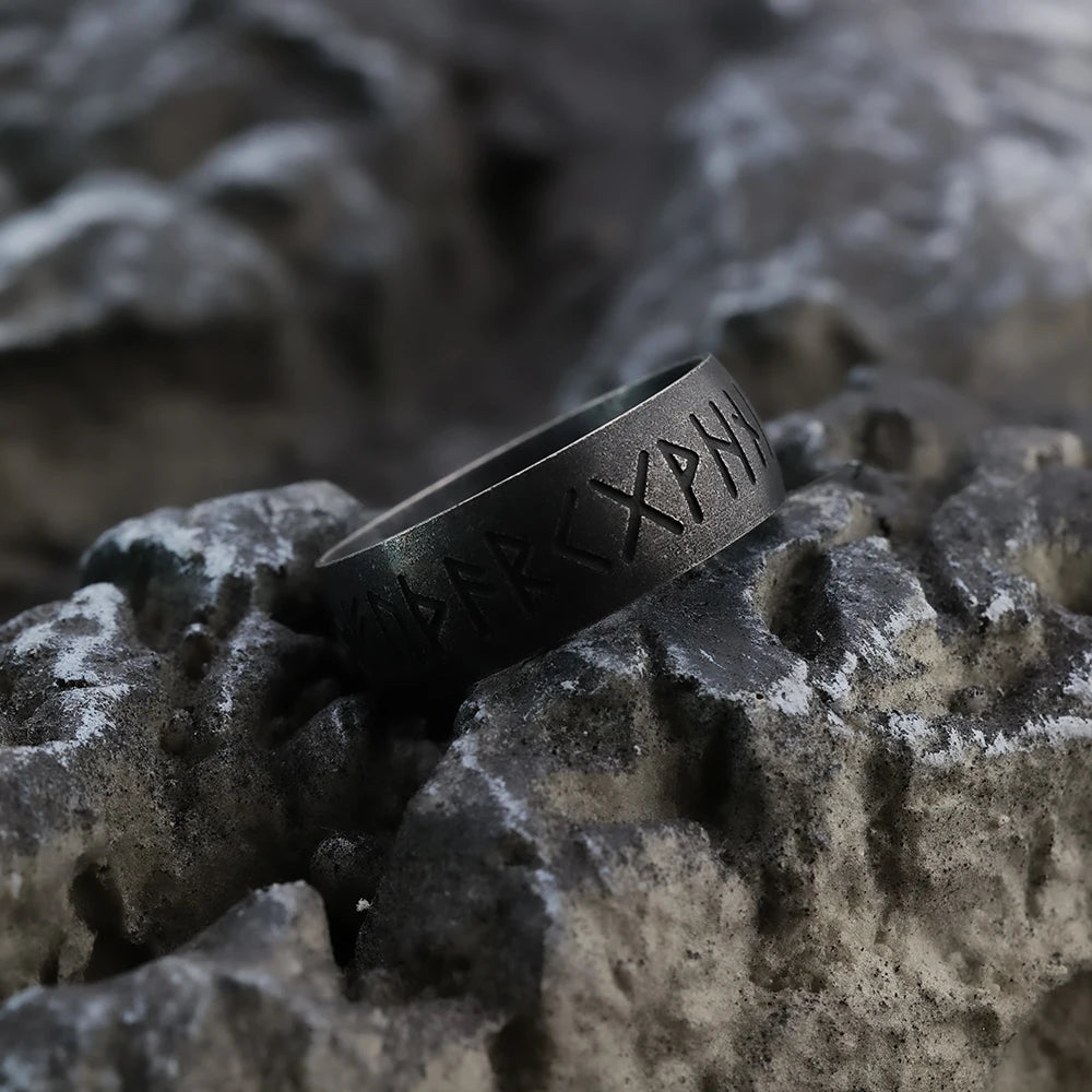 Nordic Viking Personalized Vintage Rune Fashion Simple Men's Ring Stainless Steel Jewelry