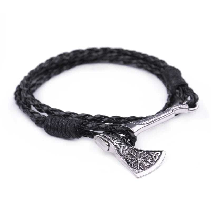 Rope bracelet with gold ax