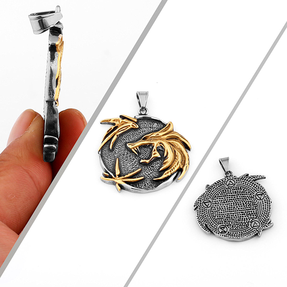 Viking Style Various Wolf Head Runes Original Stainless Steel Material Unisex Necklace Pendant Birthday Gift Factory Wholesale