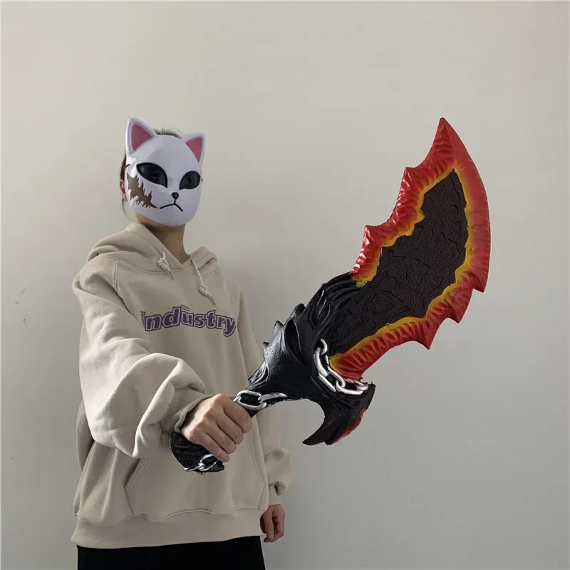 God of War 4 Axe Kratos Robber 1:1 Leviathan AXE Valin Viking Weapon Prop Role Play Gift Safety PU Big AXE Toy Halloween Cosplay