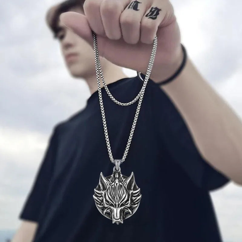 Wolf head necklace