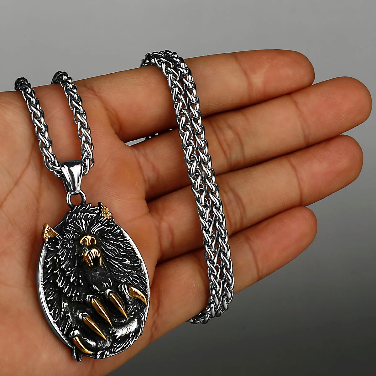 Viking Style Various Wolf Head Runes Original Stainless Steel Material Unisex Necklace Pendant Birthday Gift Factory Wholesale