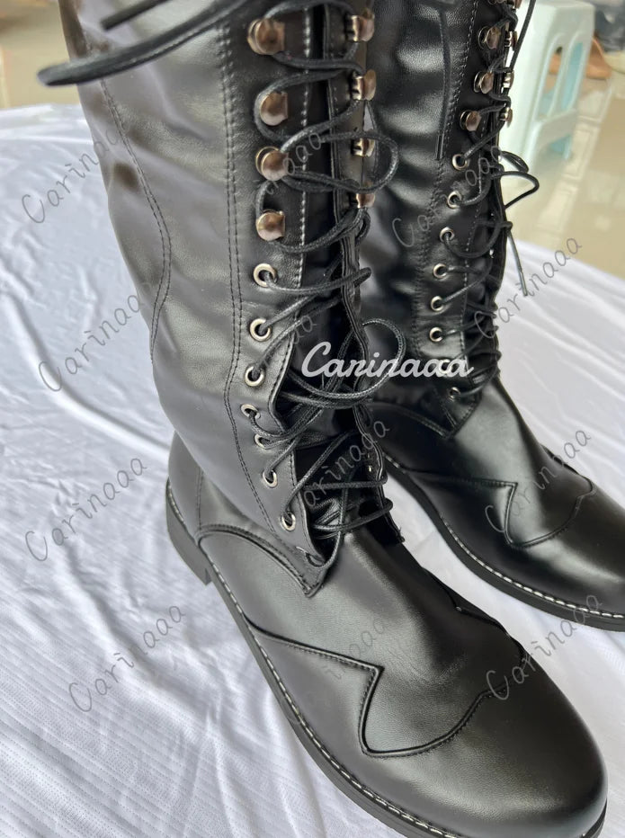 Medieval Steampunk Cosplay Boots Men Winter Larp Viking Pirate PU Leather Shoes Carnival Party Fancy Knight Boots