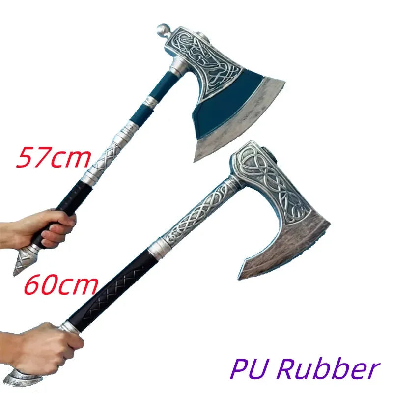 God of War 4 Axe Kratos Robber 1:1 Leviathan AXE Valin Viking Weapon Prop Role Play Gift Safety PU Big AXE Toy Halloween Cosplay