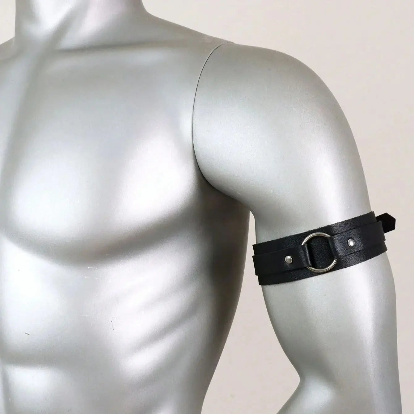 3pcs Punk Style Black Leather Arm Bands With Metal Prop Sword Halloween Medieval Viking Style Performance Accessories