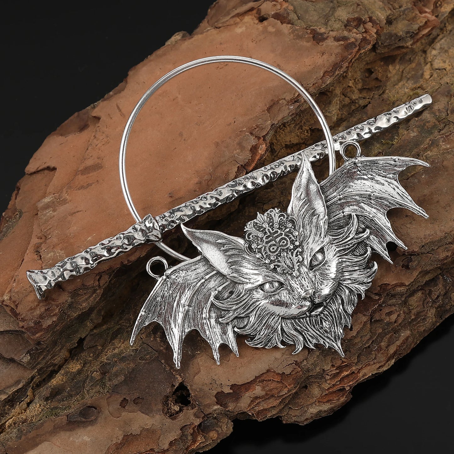 Retro Viking Gothic Bat Cat Hairpin Hair Accessory Witch Halloween Dress up Fashion Accessories Valentine's Day Mother's Day Birthday Gift