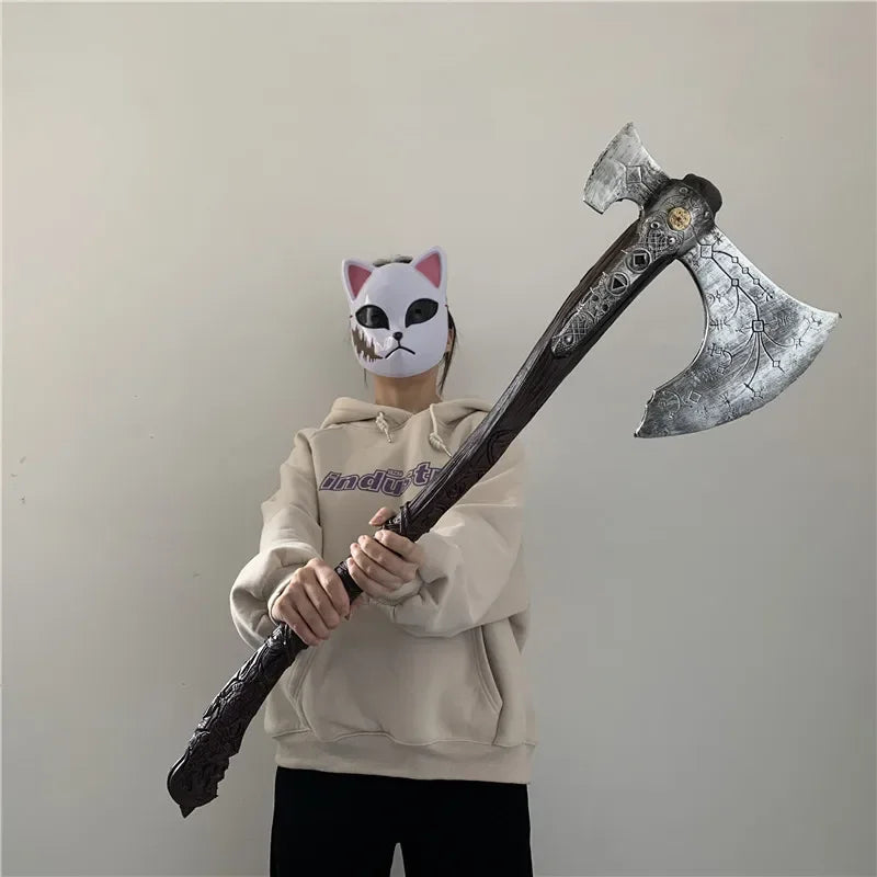 God of War 4 Axe Kratos Robber 1:1 Leviathan AXE Valin Viking Weapon Prop Role Play Gift Safety PU Big AXE Toy Halloween Cosplay