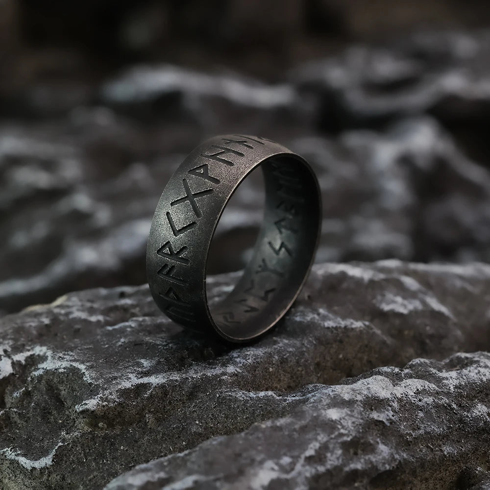 Nordic Viking Personalized Vintage Rune Fashion Simple Men's Ring Stainless Steel Jewelry
