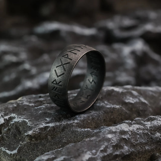 Nordic Viking Personalized Vintage Rune Fashion Simple Men's Ring Stainless Steel Jewelry