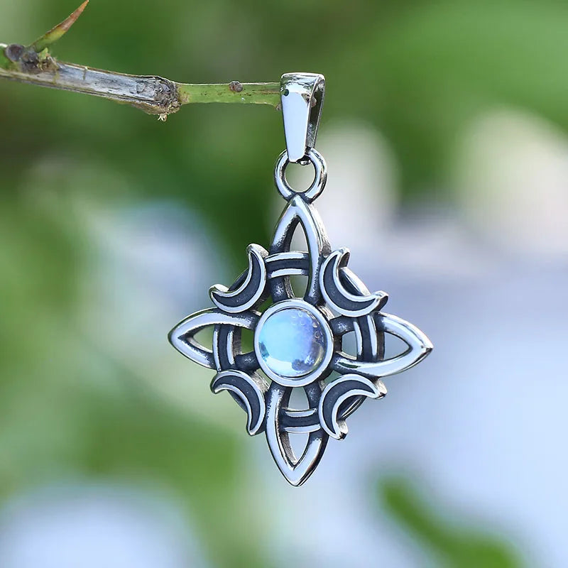 Moon necklace with gemstone