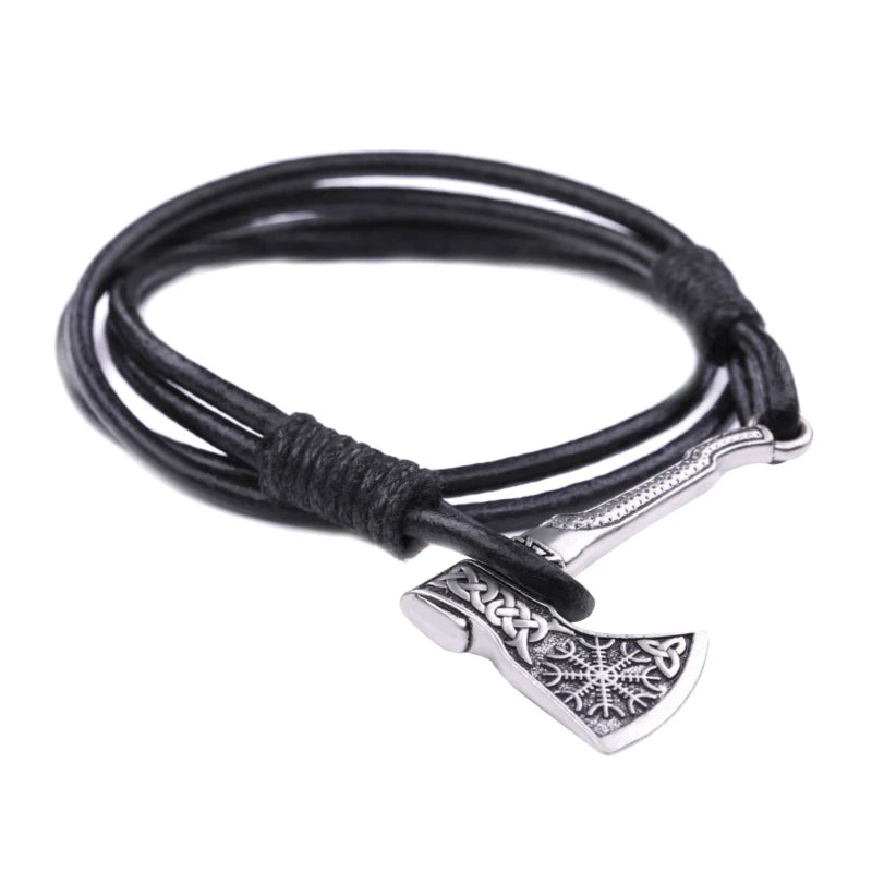 Rope bracelet with gold ax