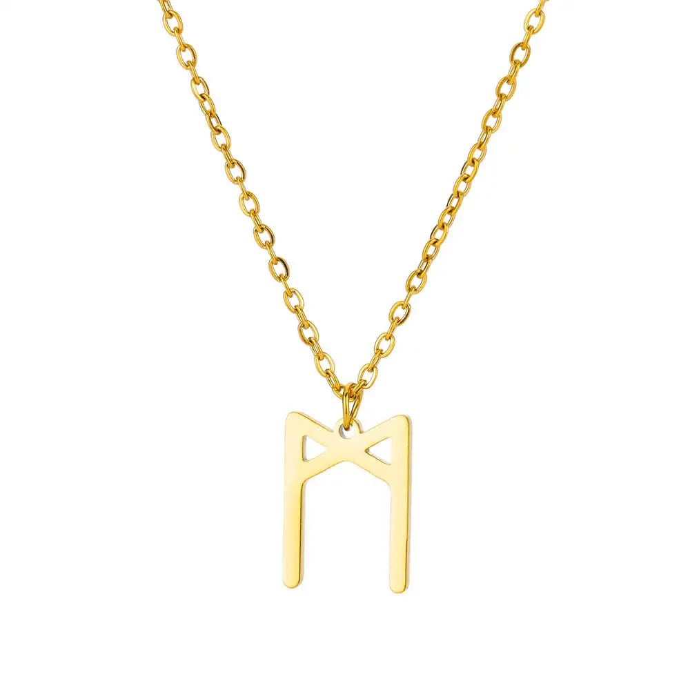 Viking Petite Rune Layering Necklace Elder Futhark Runes Feminine Delicate Norse Runic Pendants Minimalist Jewelry for Women