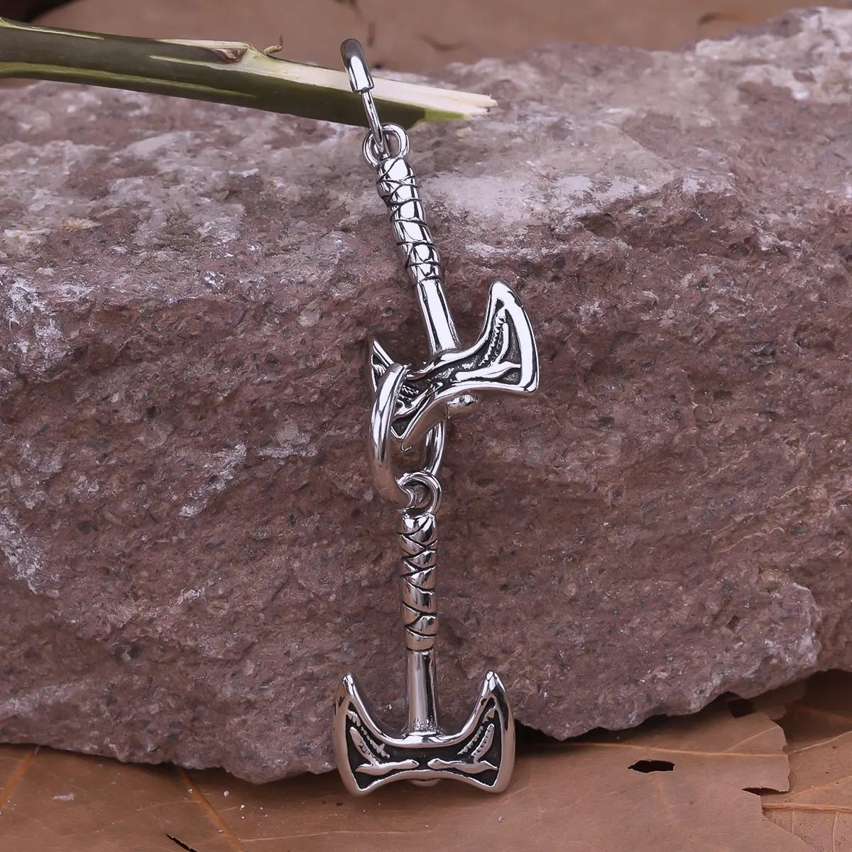 Stainless Steel Vikings Warrior Weapon Axe Drop Earrings Scandinavian Celtic Knot Rune Amulet Dangle Earrings Jewelry Gift