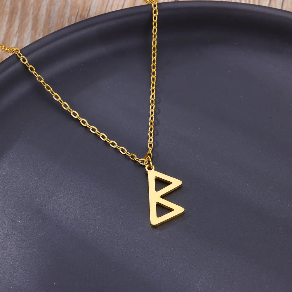Viking Petite Rune Layering Necklace Elder Futhark Runes Feminine Delicate Norse Runic Pendants Minimalist Jewelry for Women