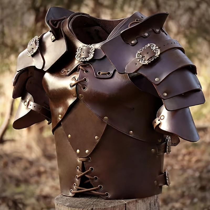 European Medieval Steampunk Viking Elf Armor Chest Armor Shoulder Guard Cosplay Dress Up Costume Set