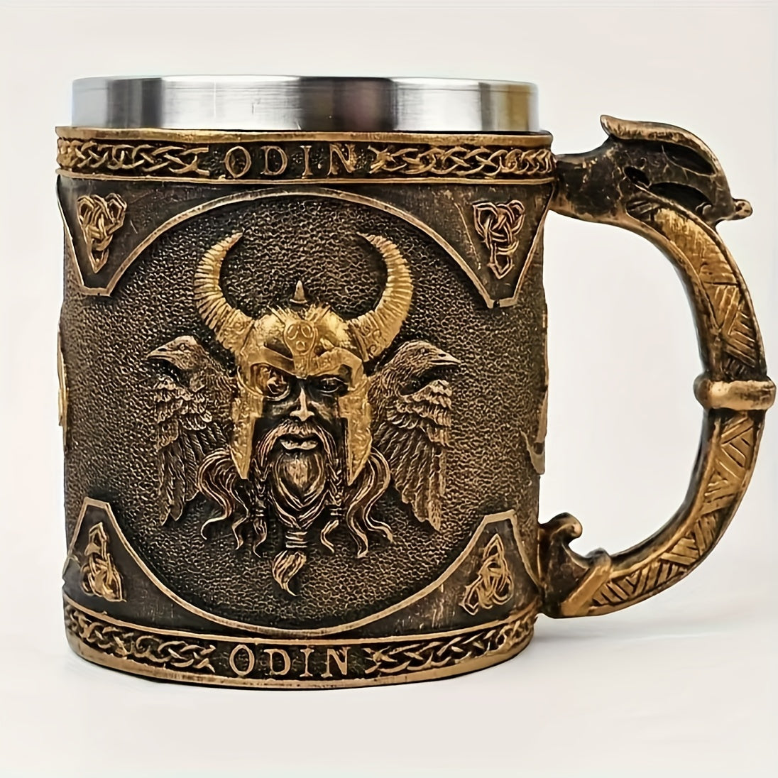 1pc, Medieval Viking Beer Mug, Stainless Steel Coffee Mug, Coffee Cups, Vintage Water Cups, Summer Winter Drinkware, Birthday Gifts, Christmas Gifts