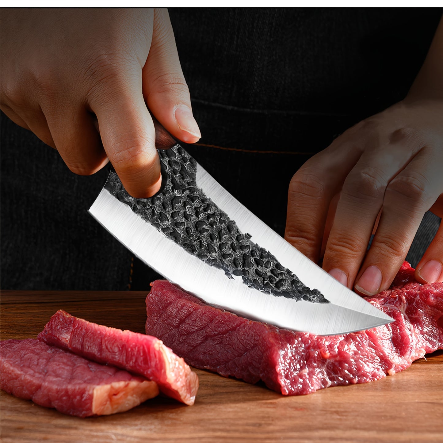 Upgraded Viking Cleaver Knife - Hand Forged, Sharp, Japanese-Style Butcher Knife for Meat Cutting, Outdoor Camping, BBQ, and Chef's Kitchen with Premium Sheath and Ergonomic Handle for Comfortable Grip