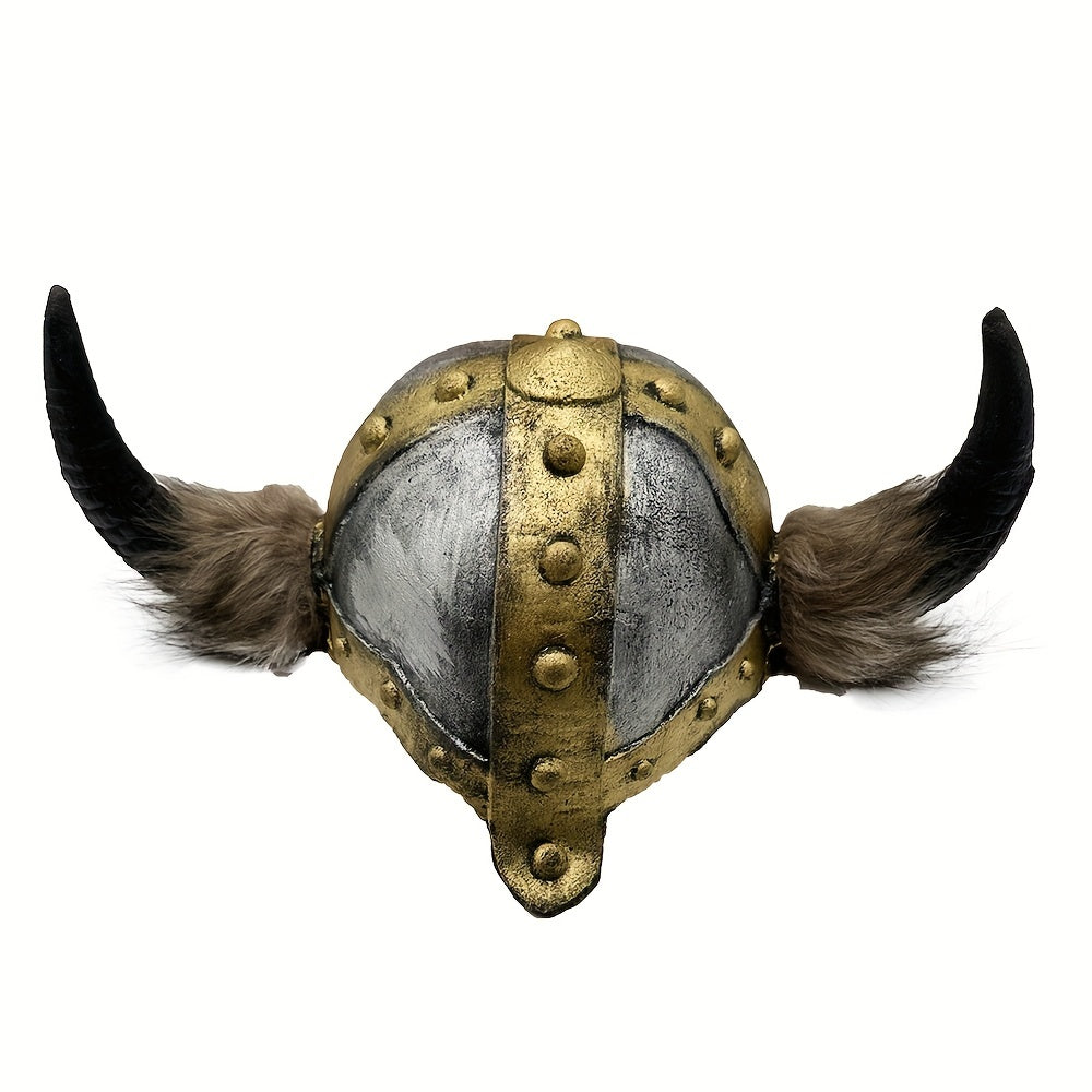 Scary Viking Hat Mask - Medieval Viking Costume Party Accessory with Horns, Synthetic Faux Leather Viking Helmet for Halloween, Cosplay, Viking Costume Women, Viking Helmet, Scary Mask, Halloween Mask